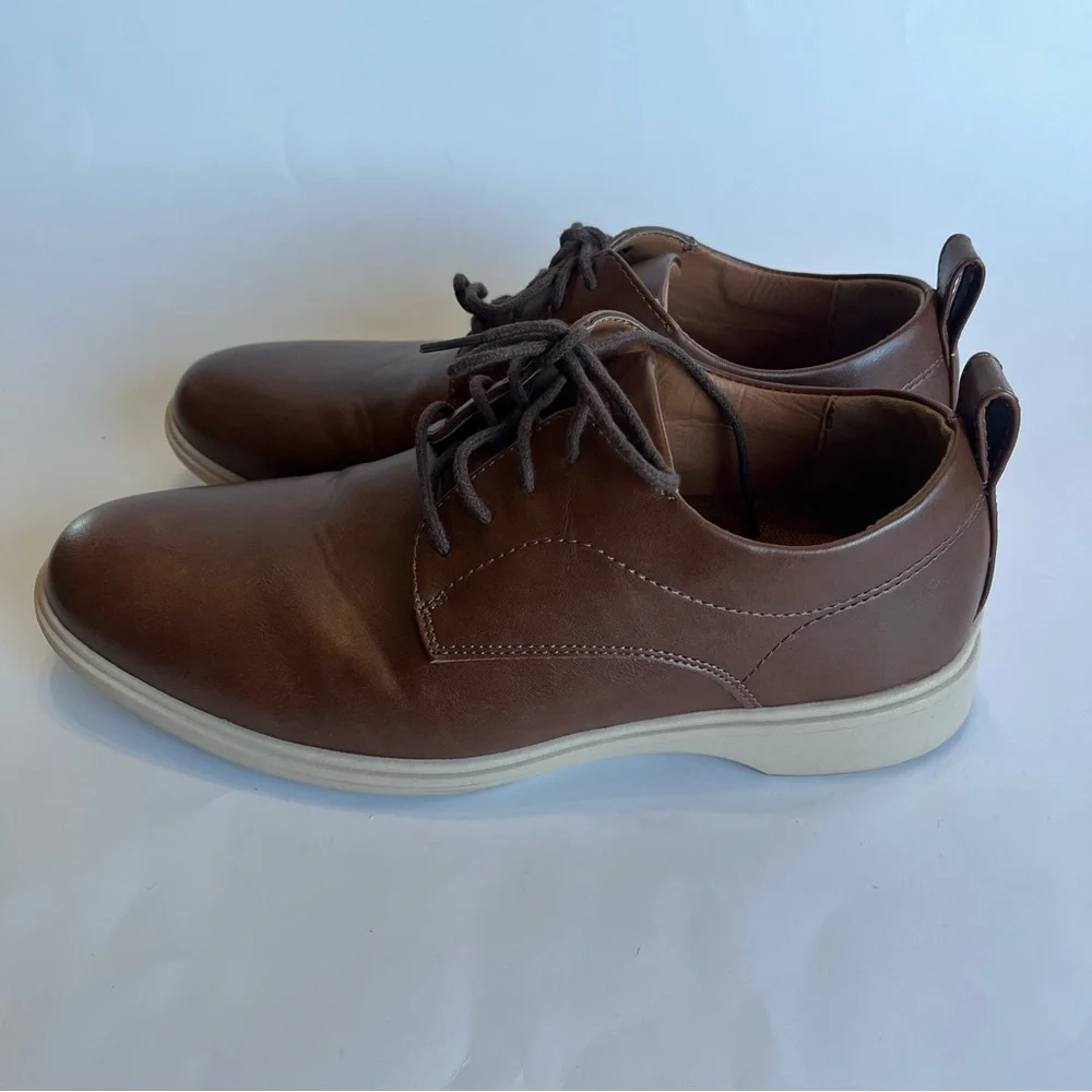 Deer Stags Men's 9 Lisbon Brown Supro Sock Dress‎ Oxford Comfort Shoes
